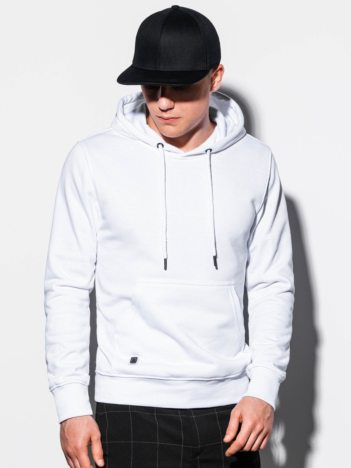 Heren hoodie effen | Basic | klassiek | Mode Italia | Wit, maat XL