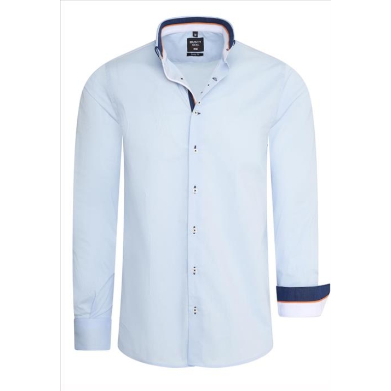 Rusty Neal | heren overhemd lichtblauw | Regular fit | Italian-Style.nl, maat L
