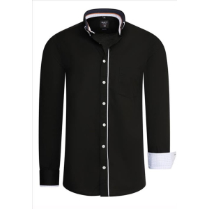 Rusty Neal | heren overhemd zwart | Regular fit | Italian-Style.nl, maat XL